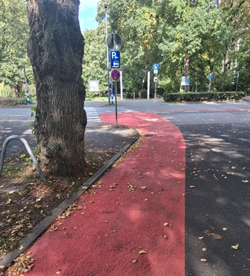 Sicherheitsstreifen für Radfahrer an Unteren Husemannstraße 