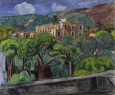 Hans Purrmann, Schloss Porto d‘Ischia, um 1930, Mischtechnik auf Leinwand, 60,5 x 73,6 cm, TU Braunschweig, Sammlung Straßner