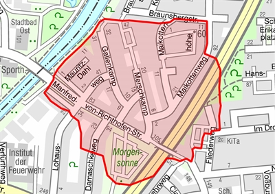 Evakuierungsradius am Merschkamp