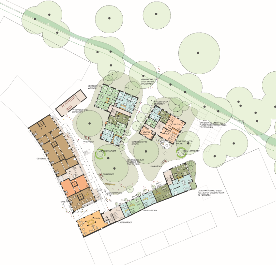 Genossenschaftlich entwickeltes Wohnquartier in der Wilhelmstraße