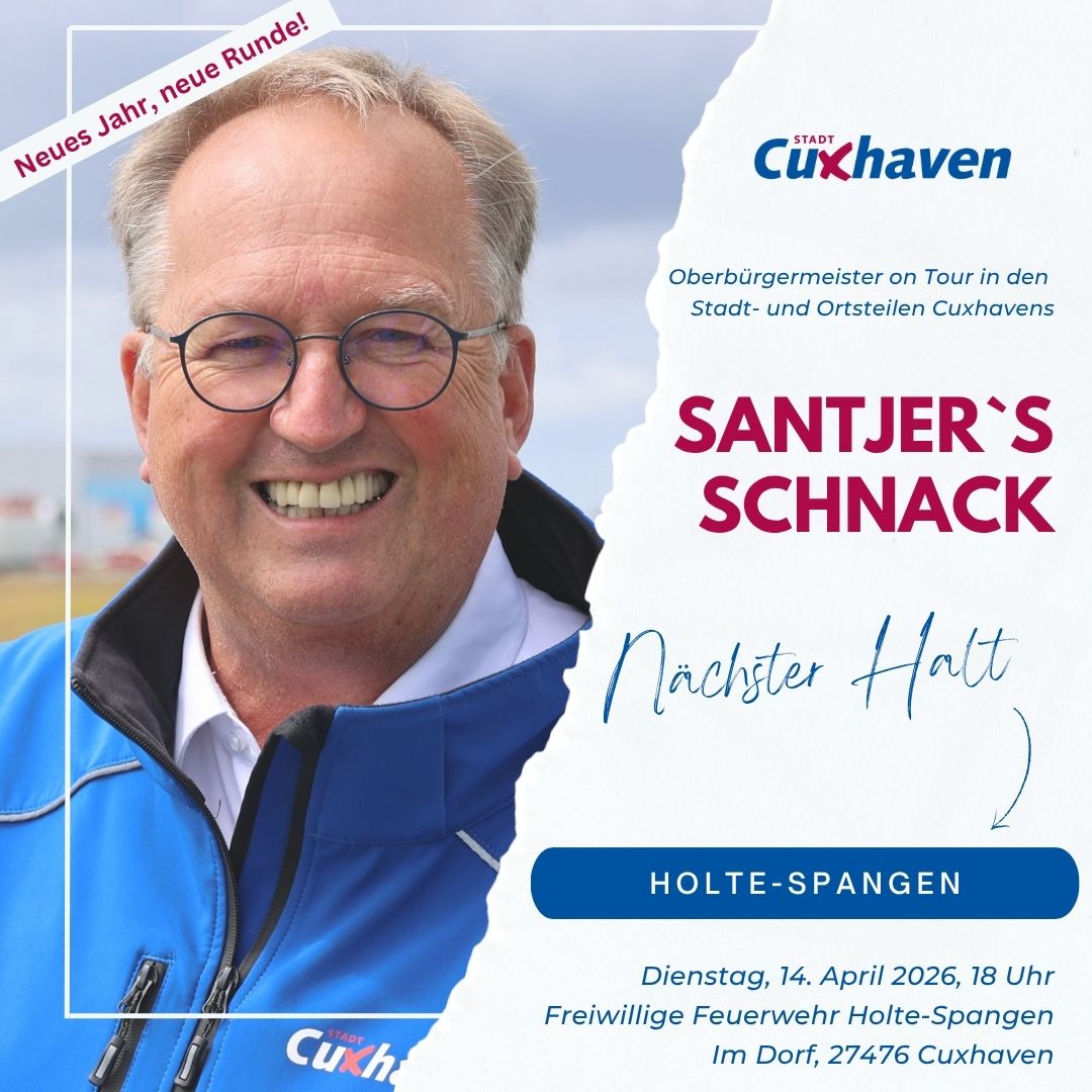 "Santjer’s Schnack": Holte-Spangen ist an der Reihe - Dienstag, 14. April, ab 18 Uhr - persönlicher Dialog mit dem Oberbürgermeister