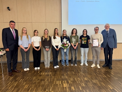 Demokratiepreis Gewinner: AG „WEREmember – WE ACT“, Anne-Frank-Gymnasium Werne Foto: Max Rolke - Kreis Unna