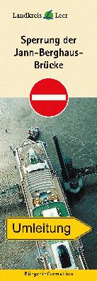 Bild Nummer #Medien_ID#, Die Titelseite des Flyers zur Sperrung der Jann-Berghaus-Brücke