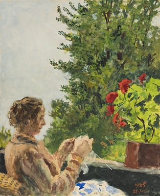 Marianne auf dem Balkon