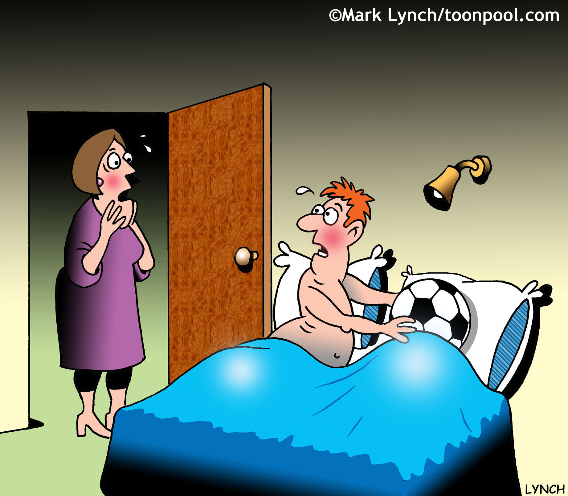 Cartoon von Marl Lynch im digitalen Schaufenster des schauraum: comic + cartoon zum Thema Fußball.