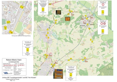 Umleitung während der Vollsperrung der Kreisstraße K 12 Landsbergstraße in Maria Veen 